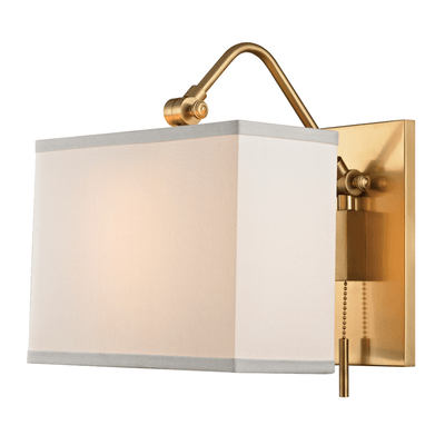 Steel Adjustable Curve Arm with Fabric Shade Pull Chain Wall Sconce - LV LIGHTING