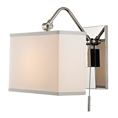 Steel Adjustable Curve Arm with Fabric Shade Pull Chain Wall Sconce - LV LIGHTING