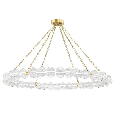 LED Steel with Etched Glass Shade Ring Chandelier - LV LIGHTING