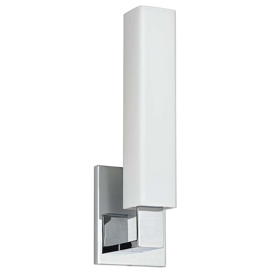 Steel Thick Arm with Opal Matte Glass Shade Wall Sconce