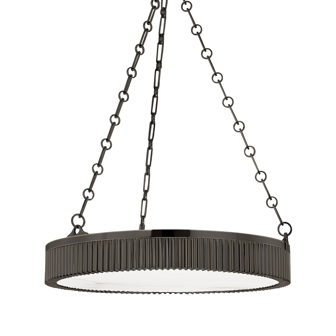 Steel with Alabaster Diffuser Round Chandelier