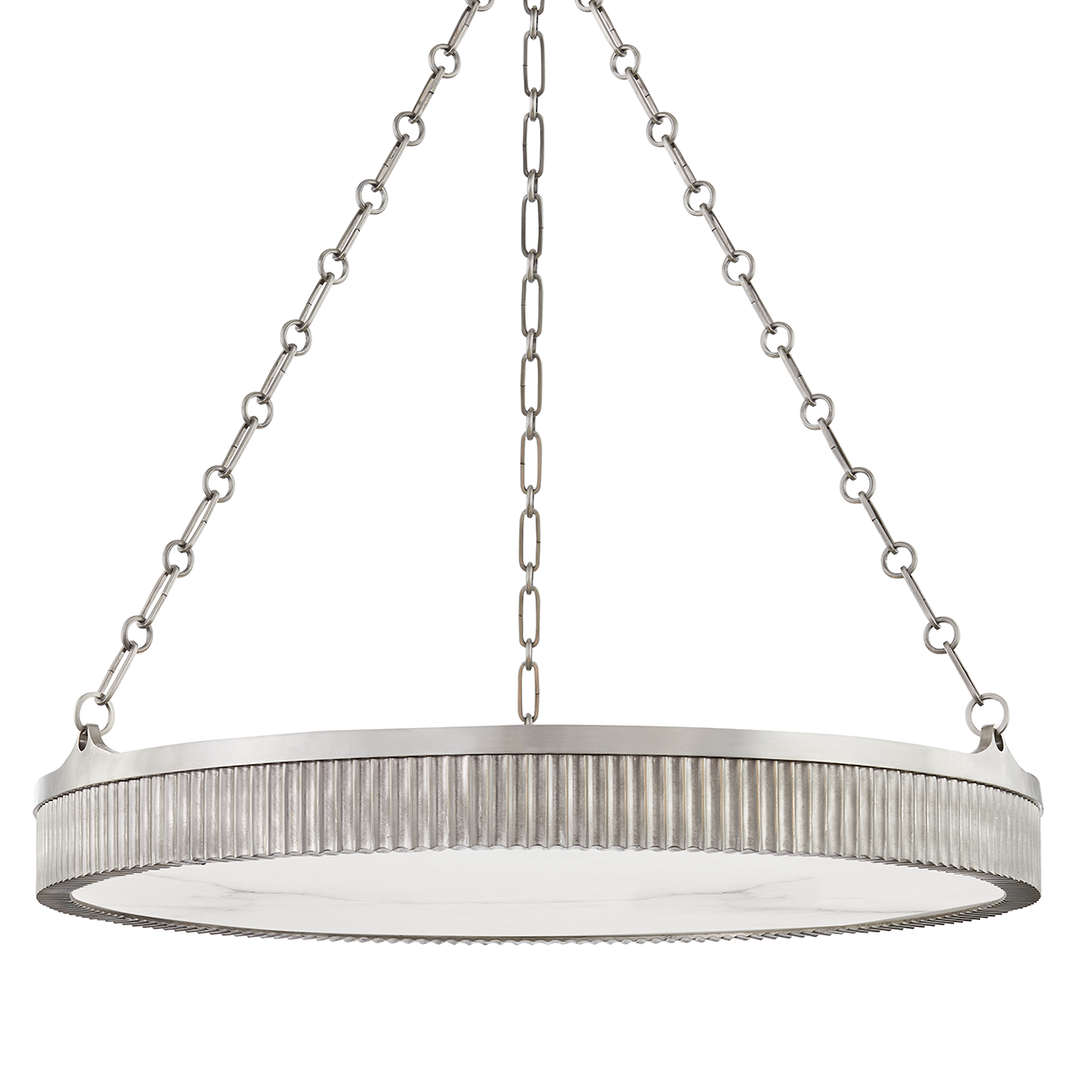 Steel with Alabaster Diffuser Round Chandelier