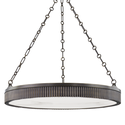 Steel with Alabaster Diffuser Round Chandelier