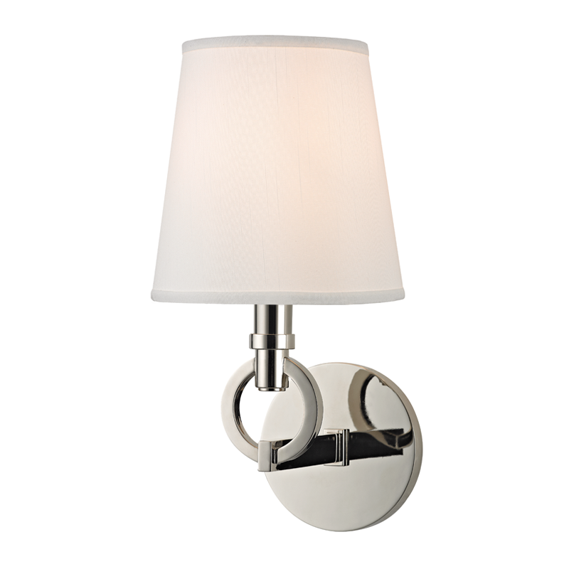 Steel with Ring and Fabric Shade Wall Sconce