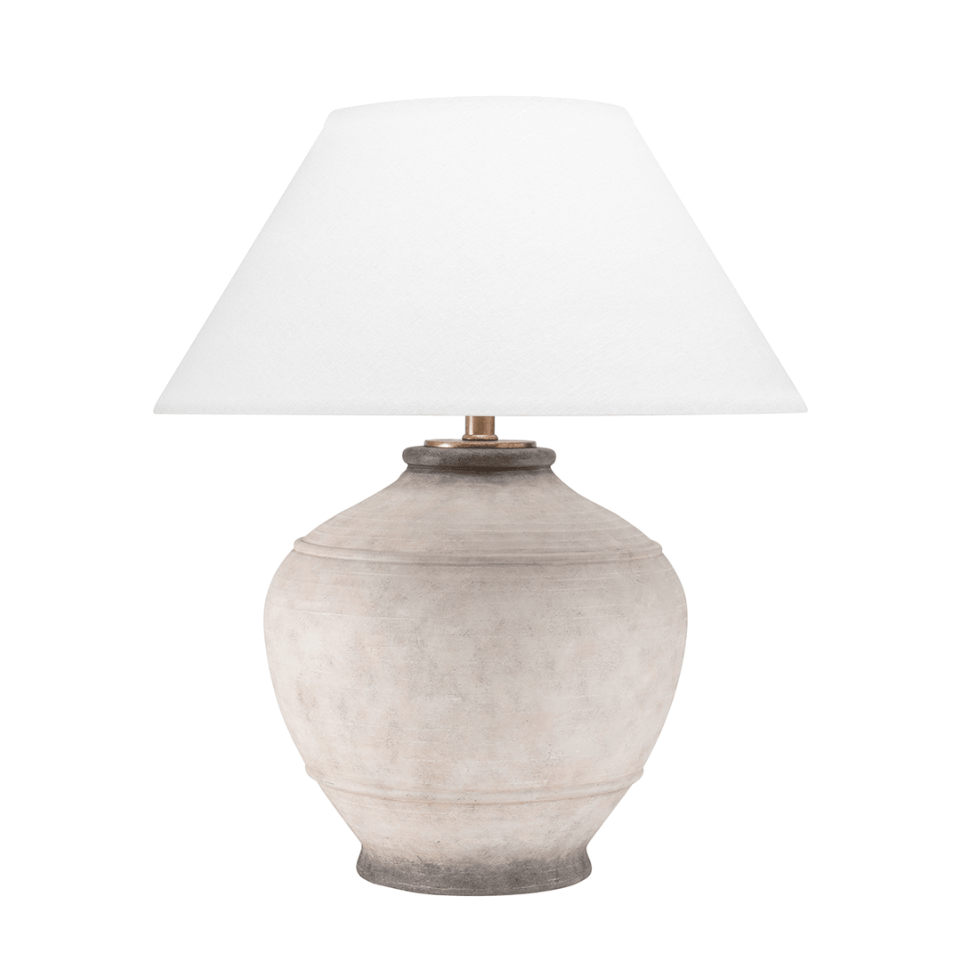 Ash Ceramic Base with Fabric Shade Table Lamp - LV LIGHTING