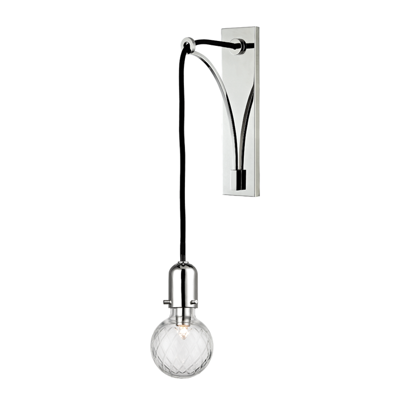 Steel Curve Arm with Corded Wire Wall Sconce