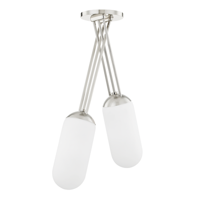 Steel Rod with Cruve Smooth Capsule Ceramic Shade Pendant