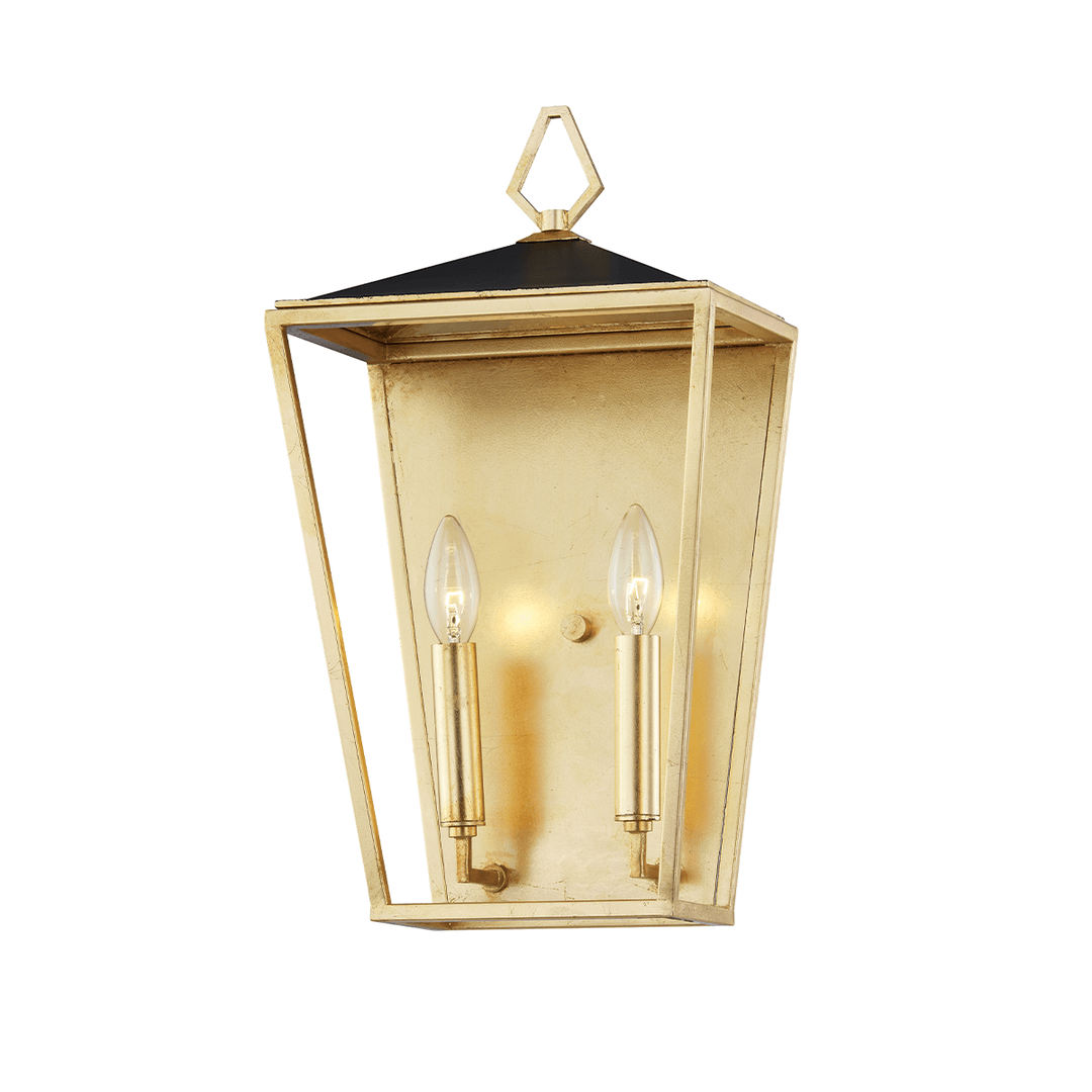 Gold Leaf with Black Open Air Frame Wall Sconce - LV LIGHTING