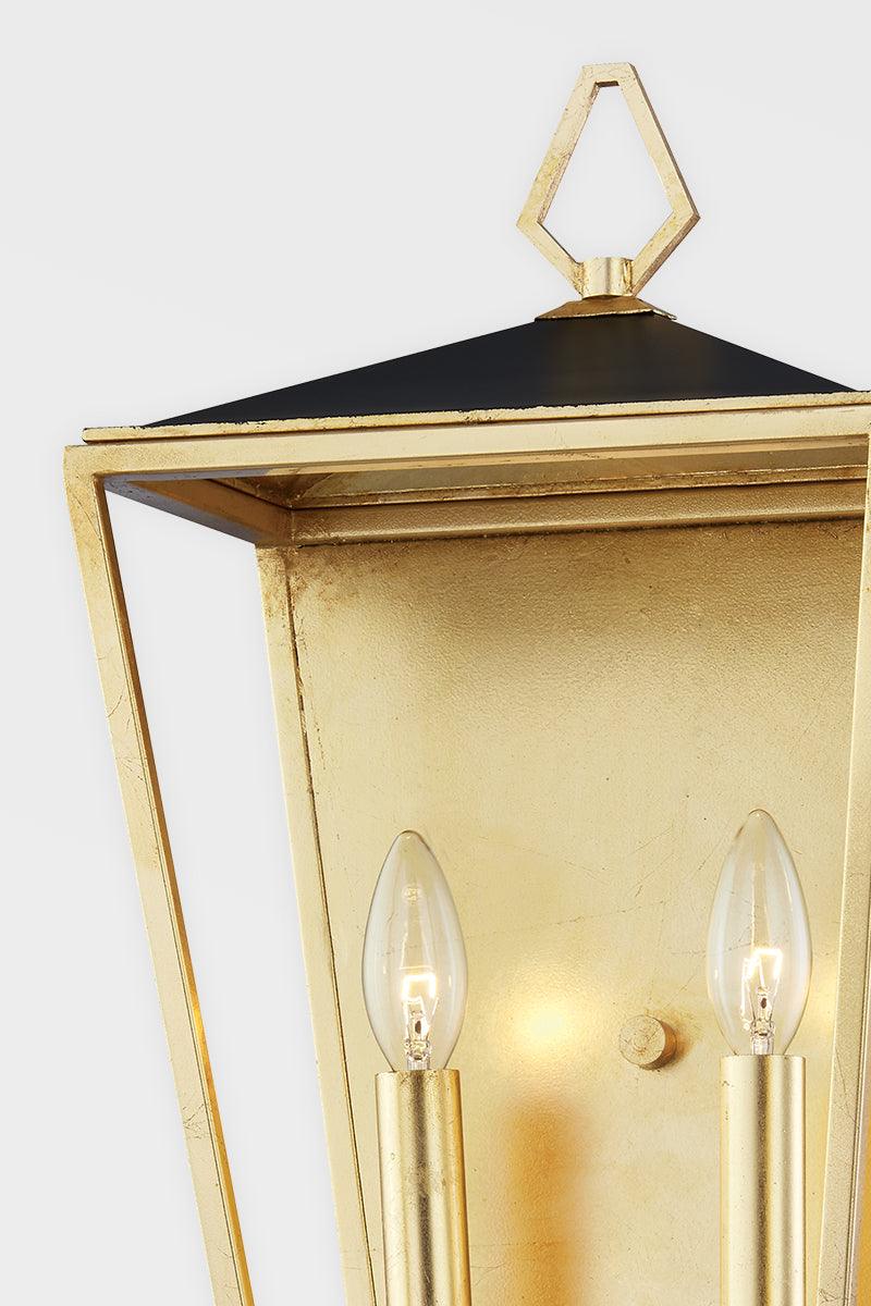 Gold Leaf with Black Open Air Frame Wall Sconce - LV LIGHTING