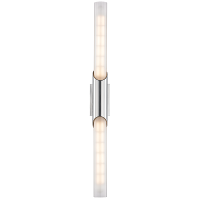 Steel with Cynlidrical Glass Shade 2 Light Wall Sconce