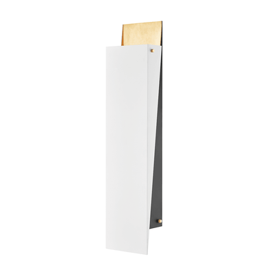 Aged Brass with Black and white Rectangular Shade Wall Sconce - LV LIGHTING