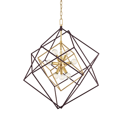 Steel Symmetrical Cube Frame Chandelier