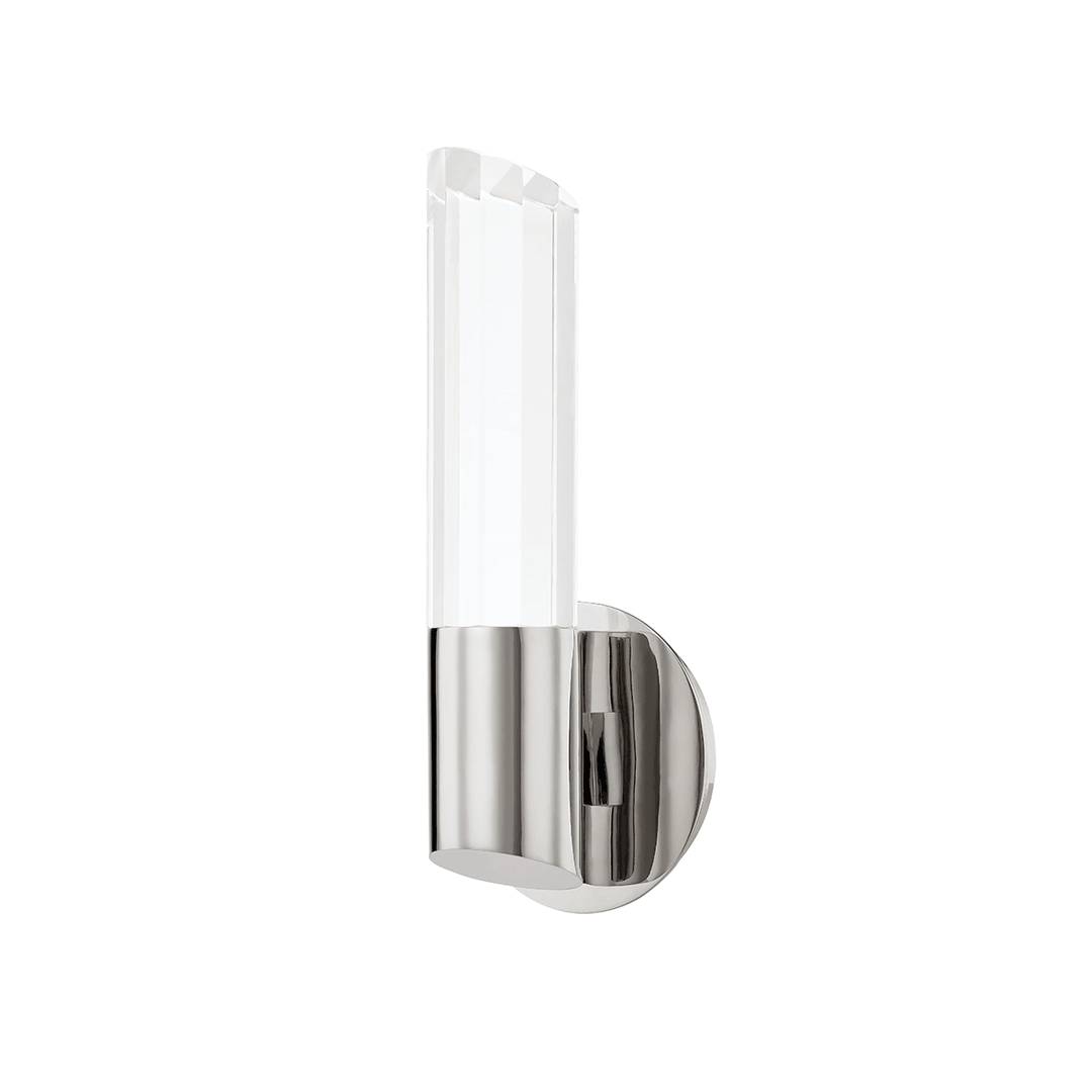 LED Steel Frame with Cylindrical Clear Crystal Wall Sconce - LV LIGHTING