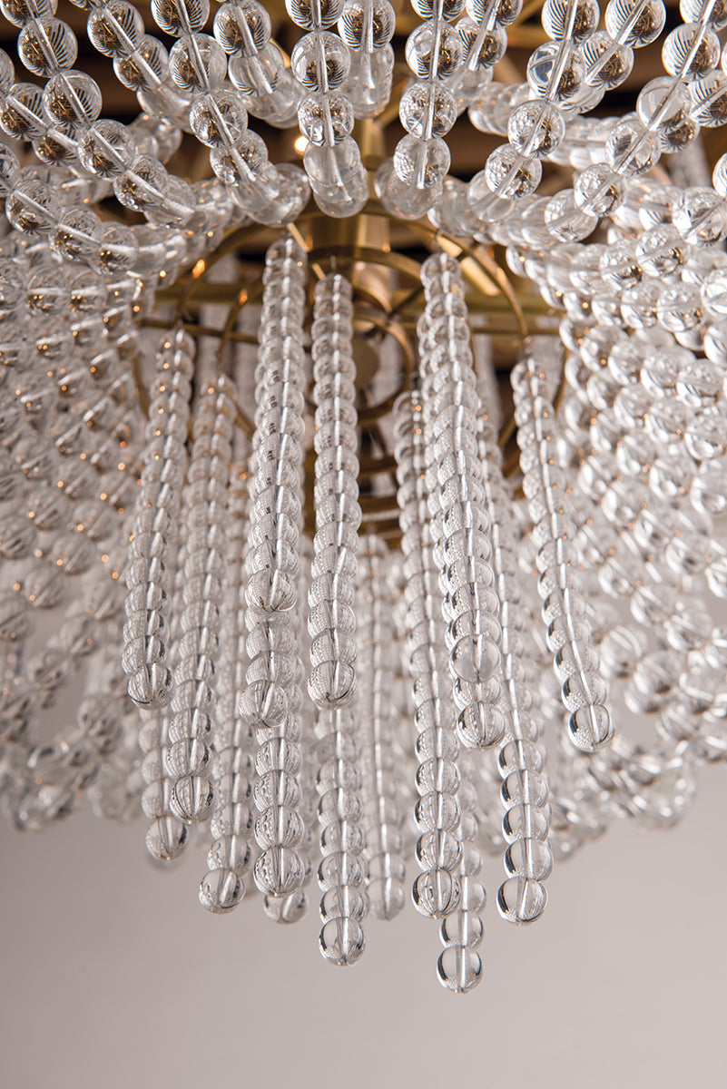 Steel Frame with Crystal Bead Strand Wall Sconce