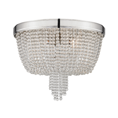 Steel Frame with Crystal Bead Strand Flush Mount