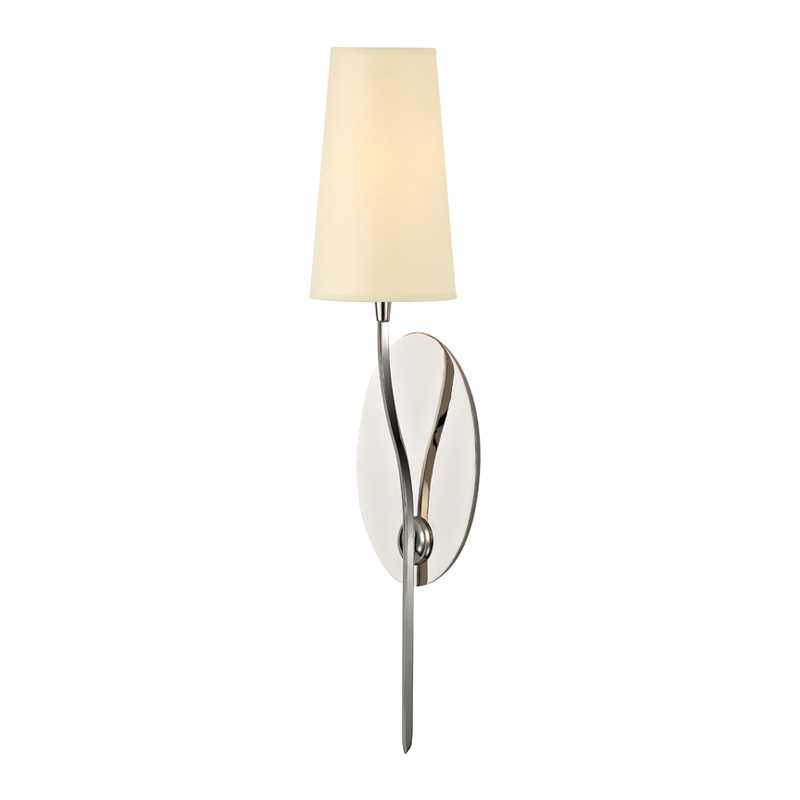 Steel Curve Arm with Fabric Shade Wall Sconce