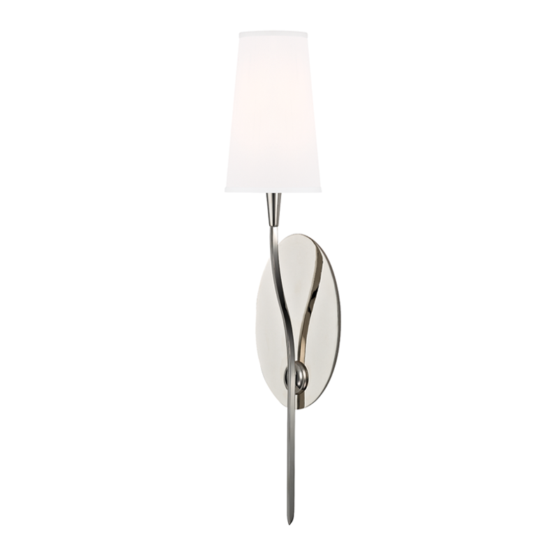 Steel Curve Arm with Fabric Shade Wall Sconce