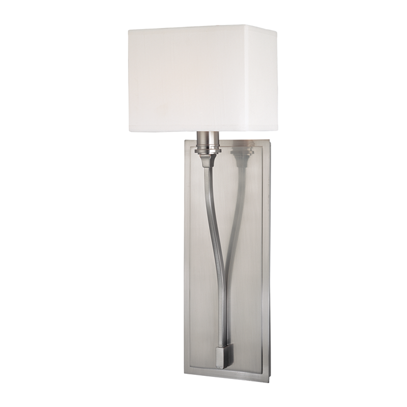 Steel Curve Arm with Fabric Shade Wall Sconce