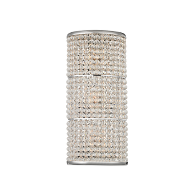 Steel with Crystal Bead Strand Wall Sconce
