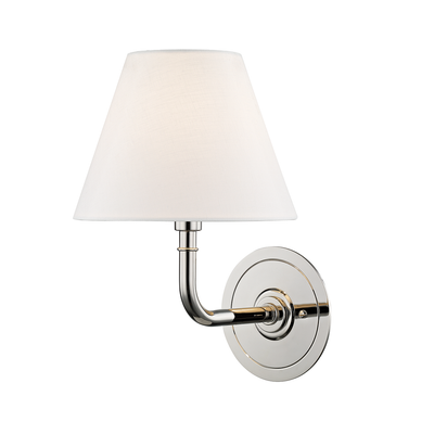 Steel Curve Arm with Fabric Shade Wall Sconce