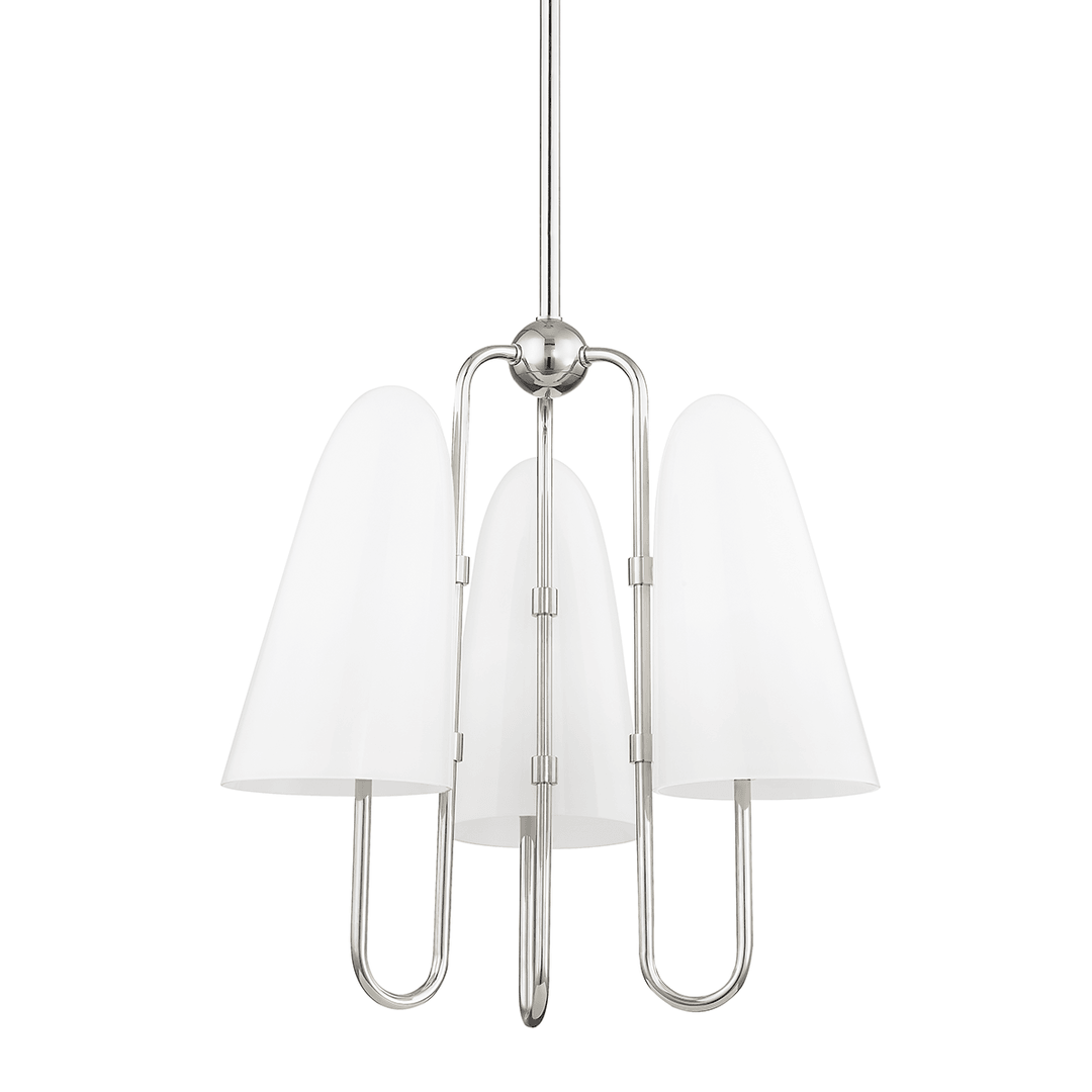 Steel Arch Arm with Shiny Opal Glass Pendant - LV LIGHTING