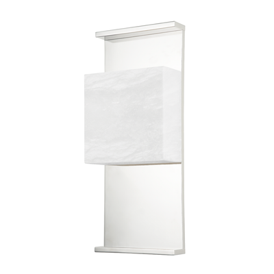 Steel with Square Alabaster Shade Wall Sconce