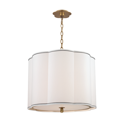 Steel with Curves Fabric Shade Chandelier