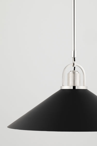 Steel Frame with Conical Shade Pendant