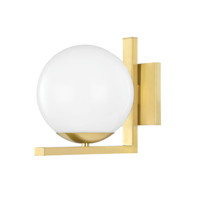 Steel Suqare Arm with Frosted Globe Glass Wall Sconce