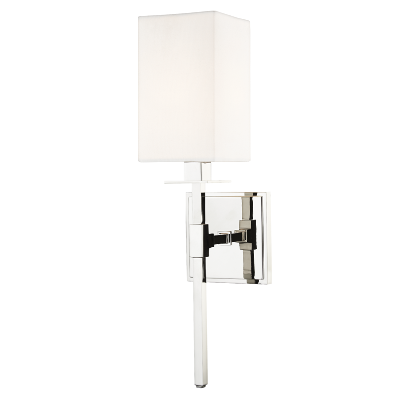 Steel Rod with Rectangular Fabric Shade Wall Sconce