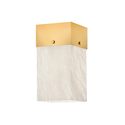 Steel Frame with Rectangular Alabaster Shade Wall Sconce