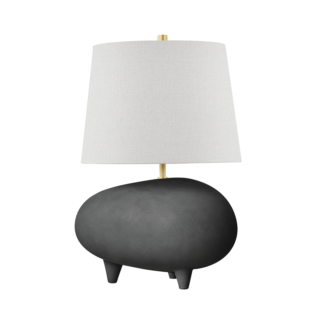 Steel Rod with Ceramic Base and Fabric Shade Table Lamp