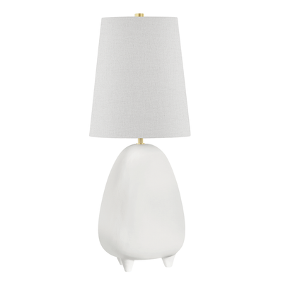 Steel Rod with Ceramic Base and Fabric Shade Table Lamp