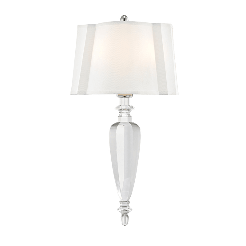 Clear Crystal Arm with Fabric Shade Wall Sconce - LV LIGHTING