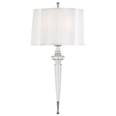 Clear Crystal Arm with Fabric Shade Wall Sconce - LV LIGHTING