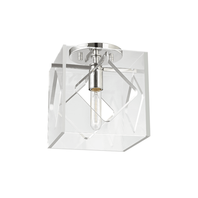 Steel Arm with Acrylic Cube Flush Mount - LV LIGHTING
