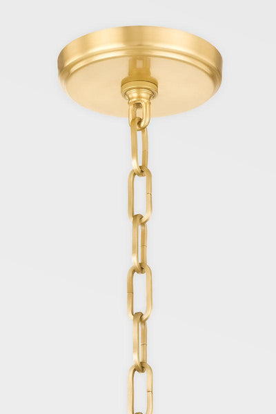 Aged Brass with Ceramic Gloss White Shade Pendant - LV LIGHTING