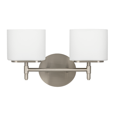 Steel Frame with Opal Matte Glass Shade Vanity Light