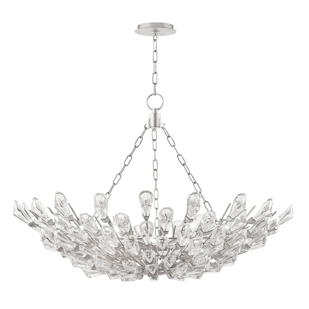 Steel Arms with Clear Crystal Petal Chandelier - LV LIGHTING