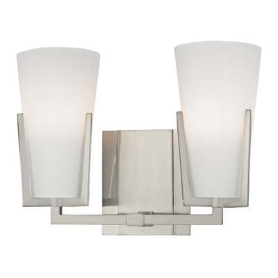 Steel Frame with Frosted Conical Glass Shade Wall Sconce