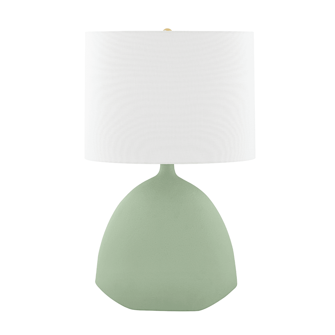 Smooth Rounded Ceramic Base with Fabric Shade Table Lamp - LV LIGHTING