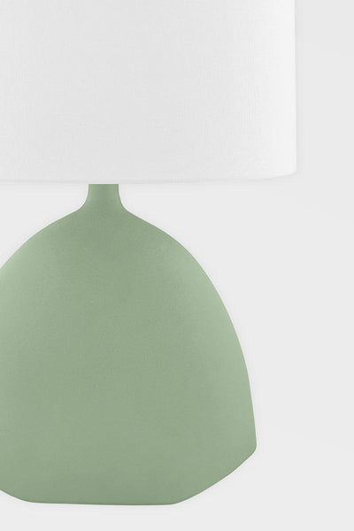 Smooth Rounded Ceramic Base with Fabric Shade Table Lamp - LV LIGHTING