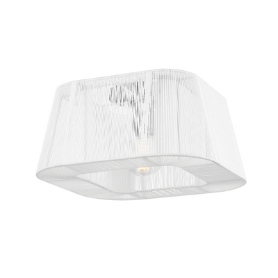 Steel with White Nylon Rectangular Shade Flush Mount