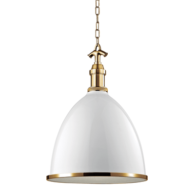 Steel Chain and Domed Metal Shade with Clear Glass Diffuser Pendant - LV LIGHTING