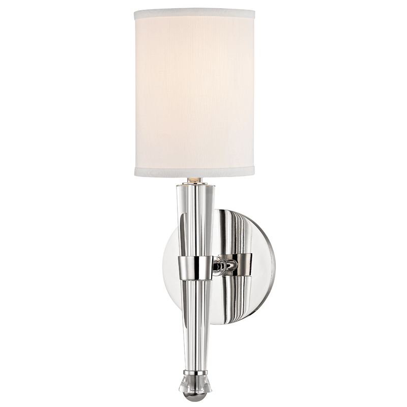 Steel and Crystal Rod with Fabric Shade Wall Sconce - LV LIGHTING