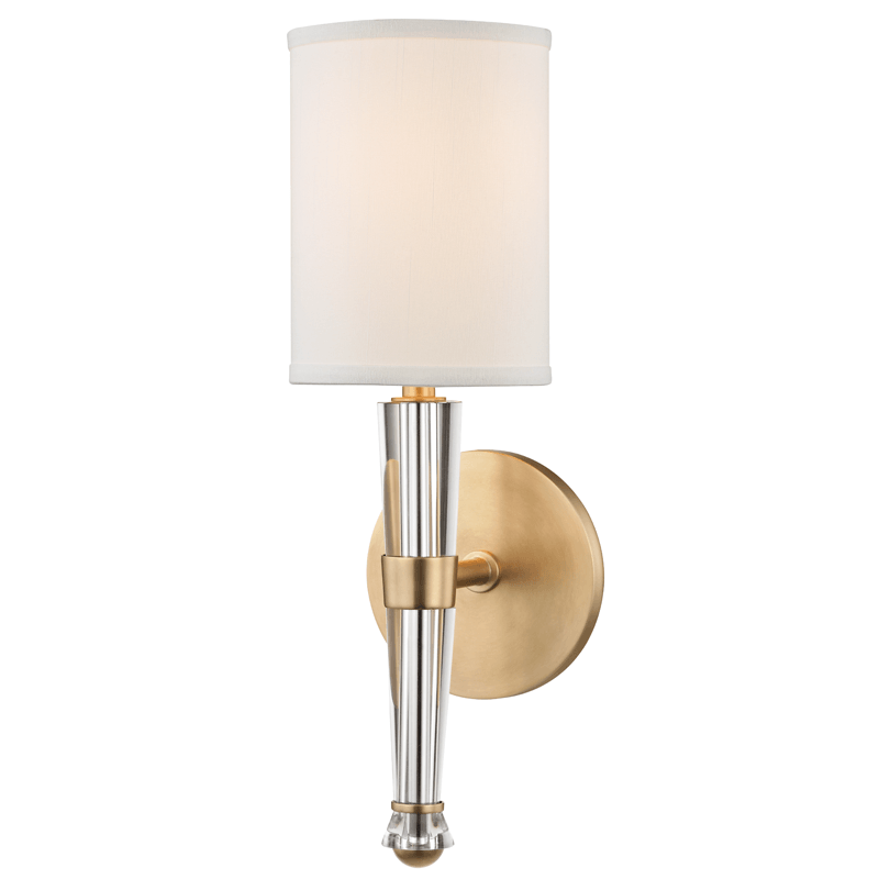 Steel and Crystal Rod with Fabric Shade Wall Sconce - LV LIGHTING