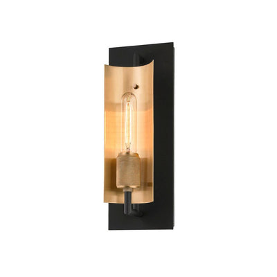 Carbide Black with Brushed Brass Frame Wall Sconce - LV LIGHTING