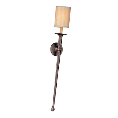 Pombeii Bronze Torch Arm with Fabric Shade Wall Sconce - LV LIGHTING