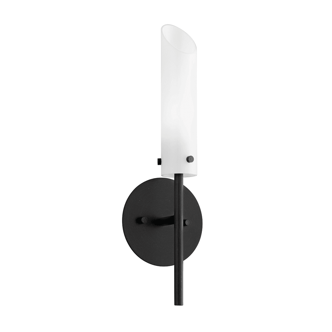 Dark Bronze with Cylindrical Opal White Glass Shade Wall Sconce - LV LIGHTING