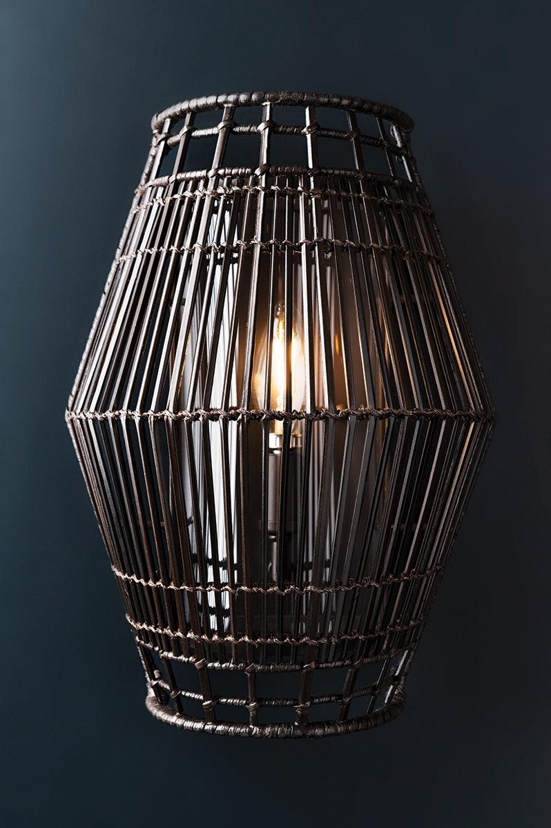 Espresso Buri Ting Ting Shade Wall Sconce - LV LIGHTING